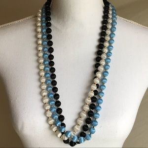 💕 3 Satin & Gold Bead Necklaces!